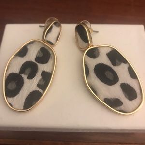 Earrings black and white cheetah print